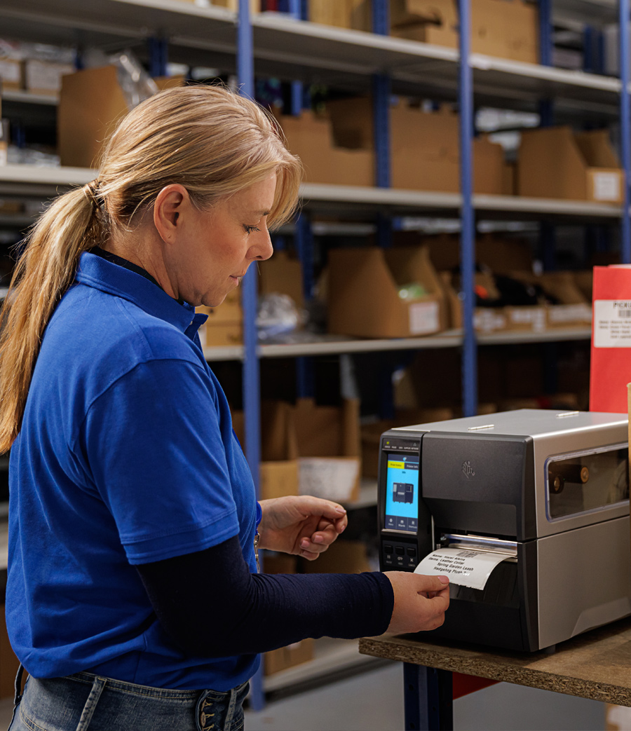 Tiskárna zebra ve skladě